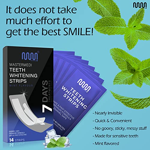 Mastermedi stomatološki higijenski komplet: 14 trake za izbjeljivanje zuba sa 2 pakovanjem bakrenih jezika za odrasle; Kompletna oralna