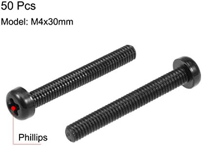 Uxcell m3x6mm najlonski najlon Phillips križne glave vijak vijci crne 50pcs