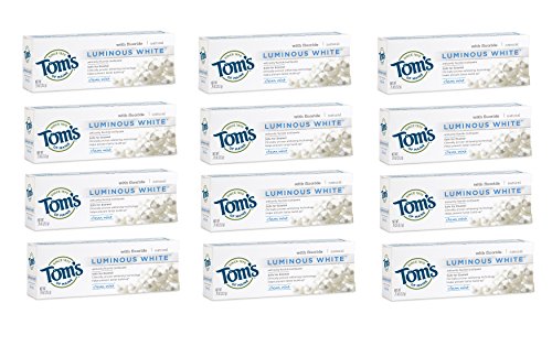 Tom's of Maine prirodna Svjetleća Bijela pasta za zube, putne veličine, čista menta, 0.75 Oz. 12-pakovanje