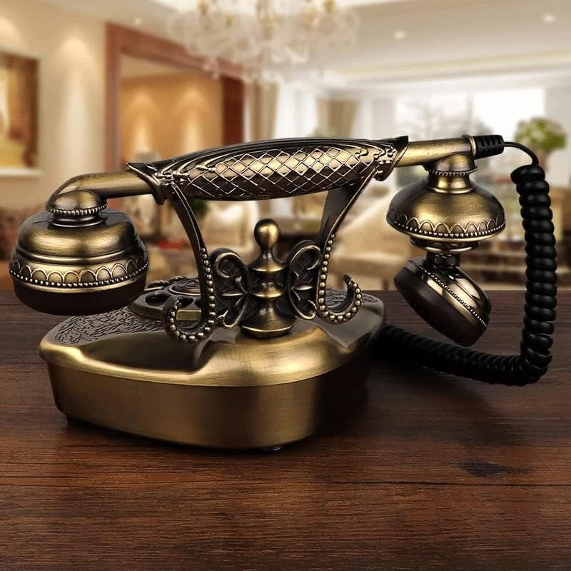 Lukeo Vintage Desk Telefon Antique Style Tipka za biranje metalnog telefona, elektroničke melodije zvona, kućni uredski uredski uredski