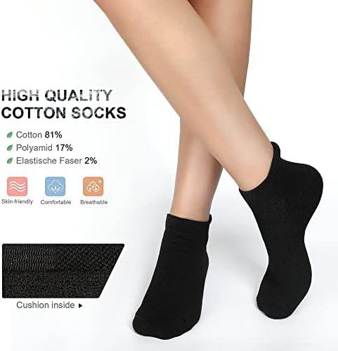 Nonwe unisex čarape za gležnjeve niske rezne jastuke atletske čarape za muškarce i žene 6 pakovanje