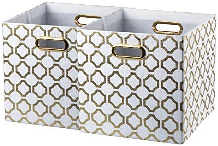 Baist Cubes Cubes Organizator poklopci za odlaganje zlata 11 inča Spremite kocke za skladištenje uvlačinih tkanine sa metalnim ručkama