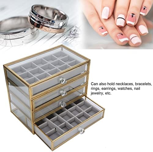 Organizator nakita, kutija za odlaganje lažnih noktiju 60 Grid desktop ladica za nokte Prijenosna kutija za sortiranje za DIY nakit