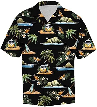 Tropske kravlje havajske majice za muškarce - ljetno kravlje gumb niz muški havajske majice kratki rukav serija 177