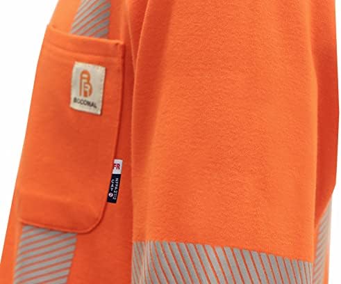 Bocomal FR majice visoke vidljivosti / bok Vis plamen otporna na vatru / vatrogasna majica 7oz narandžaste muške sigurnosne majice