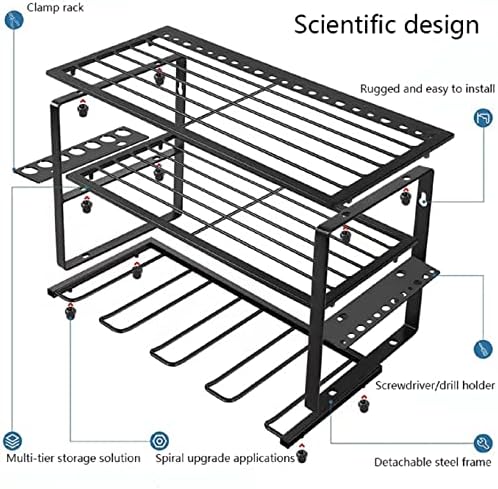 Neisrai metalni Organizator alata Organizator električnog alata za skladištenje alata, organizatori alata za montažu na zid i stalak