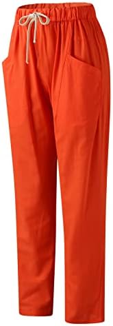 Miashui Stretch ženske radne hlače Žene pamučne duge hlače Visoka struka navlaka za labave povoljne pantalone sa udobnim hlačama