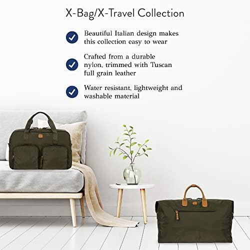 Bric's X-Bag / X-Travel 2.0 Deluxe torba za noćenje-22 luksuzna Weekender torba za žene i muškarce maslina
