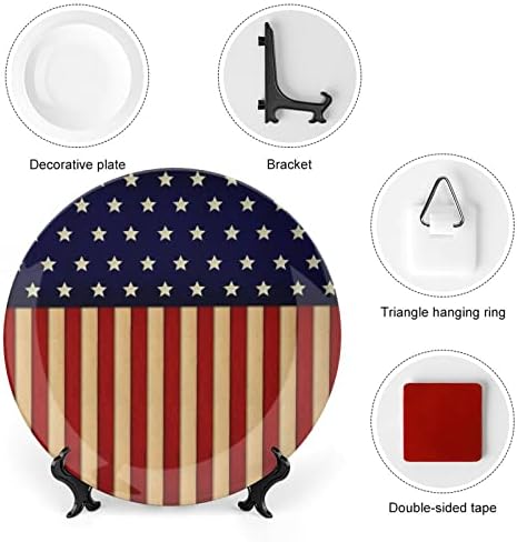 Američka zastava Glory Funny Bone Kina Dekorativna ploča okrugla keramičke ploče zanat sa zaslonom za uredski ukras za uređenje