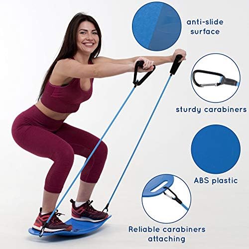 SOLOFIT bilans ploča s opsezima otpornosti - fitnes ploča za odrasle - ABS noge Core Workout Balancing Board - idealan za osnovnu
