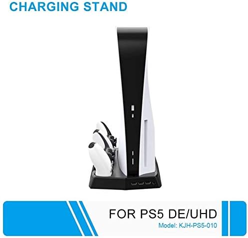 LZQDM stalak za punjenje sa ventilatorom za hlađenje 3 USB Hub Charger Port Cooler Handle Charger za PS5 dodatnu opremu za igre