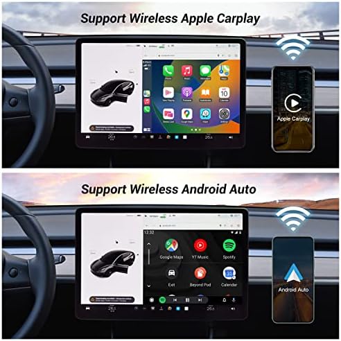 Tesla Wireless Apple CarPlay Adapter za Tesla Y & Tesla 3, Plug&Play, za iPhone najbržu brzinu Wireless Carplay Dongle, Auto Connect,