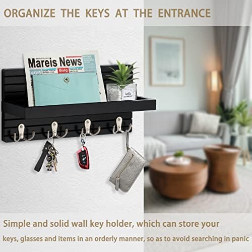 Privezak za zidnu dekoraciju, kuke za ključeve za zid sa policom ,držač za ključeve i poštu za zid od bora ,privezak za ključeve zidni