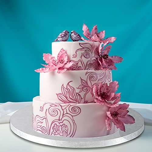 Silver Cake Drum okrugle 6 inčne ploče za torte sa glatkim ivicama debljine 1/2 inča za višeslojne ploče za rođendanske svadbene torte