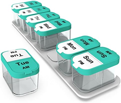 Odaro izuzetno veliki sedmični Organizator pilula 2 puta dnevno, kutija za pilule 7 dan ujutro za održavanje dnevnih vitamina i suplemenata
