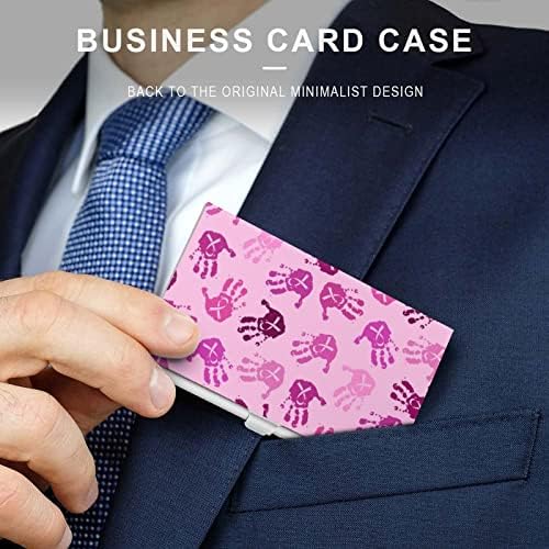 Pink Cancer Ribbon Handprint vizitkarta nosač za muškarce & amp; žena kartica držač kredit novčanik kartica ID slučaj Organizator