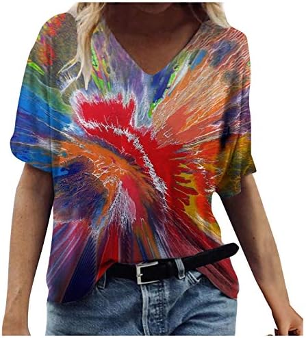 Ženske Tshirts Cotton Rainbow grafički Crop Top Srce i pismo grafički Tee Team majice za žene