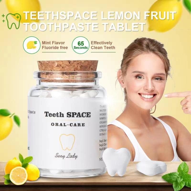 TeethSPACE Eco Friendly Travel Size pasta za zube tablete,izbjeljivanje zuba&Fresh Breath,prirodni okus voća,bez fluorida,TSA u skladu,